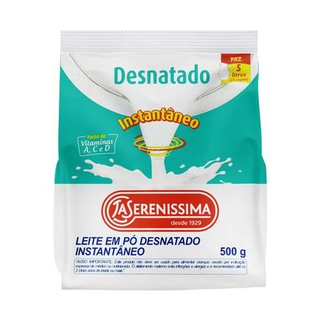 Leite em Pó La Sereníssima Desnatado Embalagem 500G
