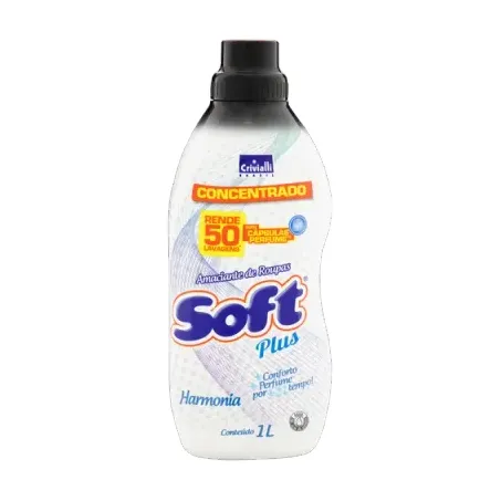 Amaciante de Roupas Concentrado Soft Plus Harmonia Frasco 1lt