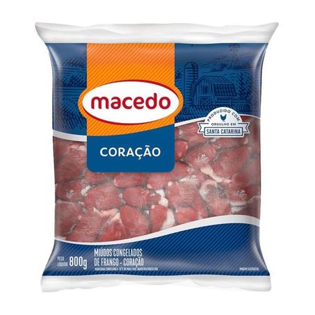 Coracao macedo frango pacote 800g