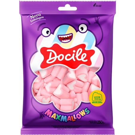 Bala maxmallows docile 250gr coraçao mor