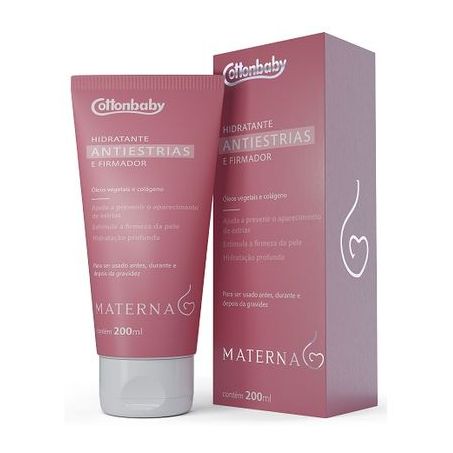CREME HIDRATANTE COTTONBABY ANTIESTRIASE FIRMADOR MATERNA 200ML