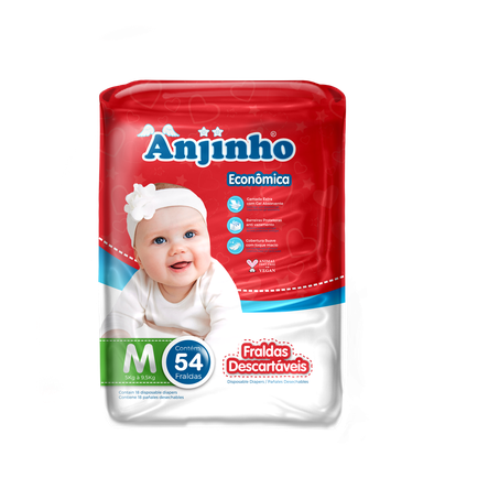 Fralda economica anjinho m c/54