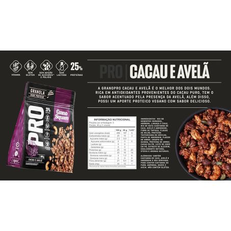 Granola GranoSquare PRO Cacau e Avelã 200g 360-2