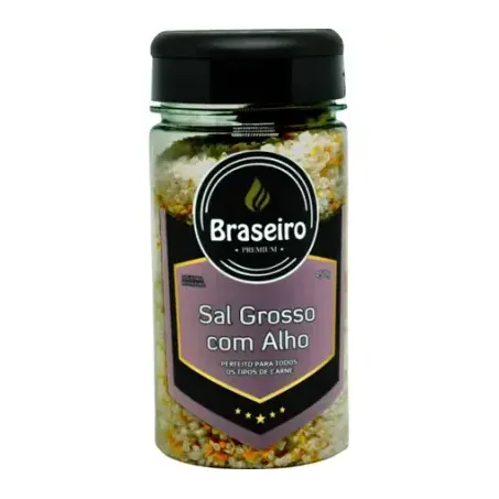Sal Grosso com Alho Braseiro Perfeito para Todos os Tipos de Carne Frasco 450gr
