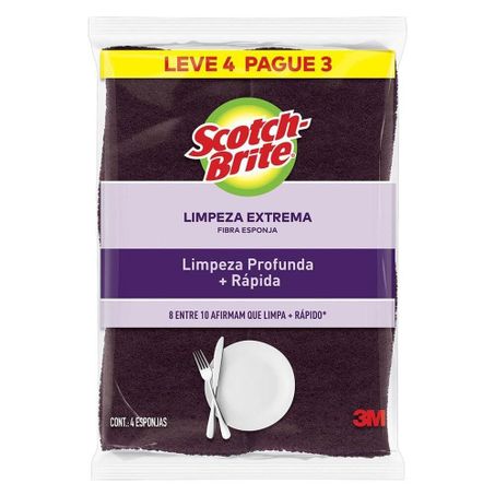 ESPONJA SCOTCH BRITE LIMPEZA EXTREMA L.4 P.3