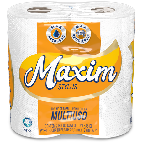 Toalha papel maxim stylus c/2x50un