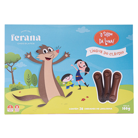 Chocolate Ferana Show da Luna Língua do Cláudio 100g