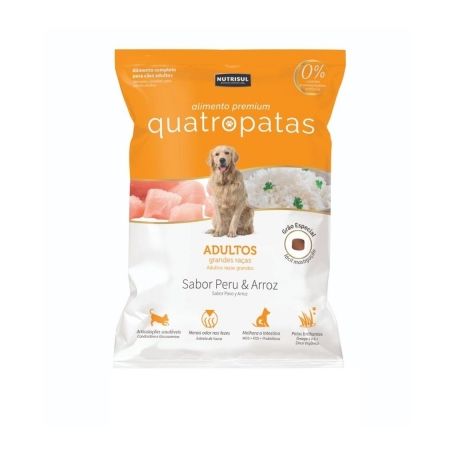Racao quatro patas cao adulto raca grande peru e arroz 15kg