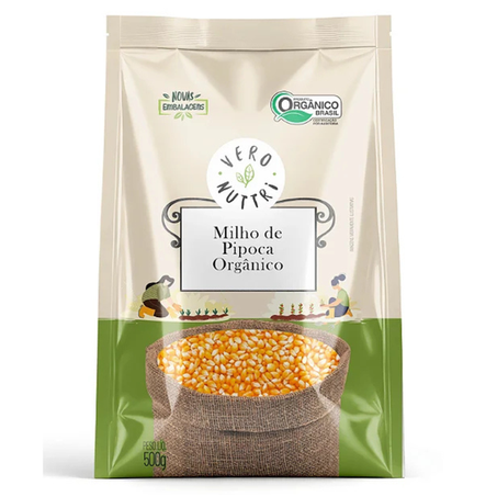 MILHO DE PIPOCA ORGANICO VERO NUTRI 500G