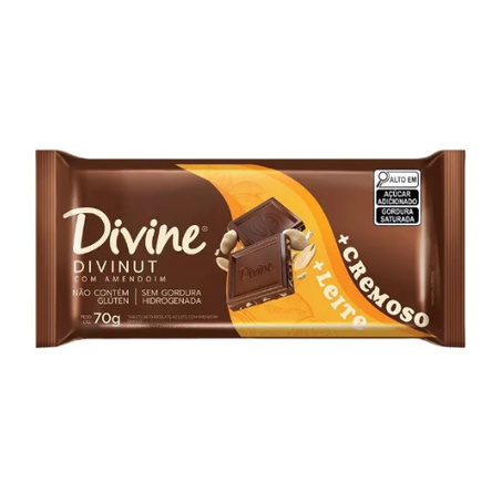 CHOC BAR DIVINE 70G MAIS CREMOSO AMENDOIM