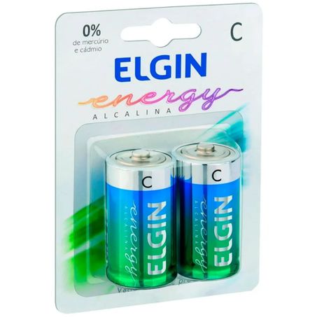 Pilha alcalina elgin media 2c 2un
