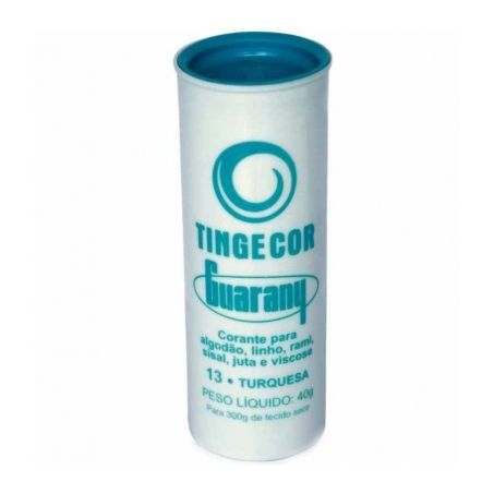 Corante Para Roupas Guarany Tingecor Turquesa N13 Embalagem 40G