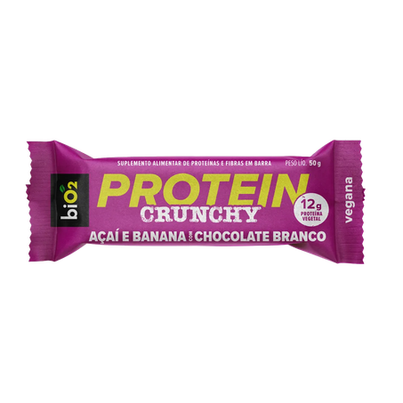 Barra Protein Crunchy Bio2 Açaí, Banana, Chocolate Branco 50g