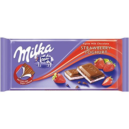 CHOCOLATE BARRA MILKA STRAWBERRY 100G