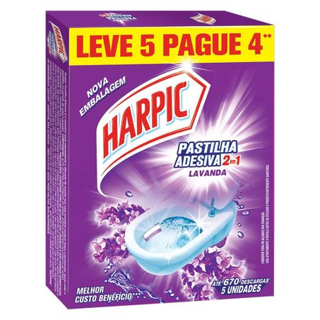 Deterg Sanit Harpic Pastilha Adesiva L5/P4 Lavanda