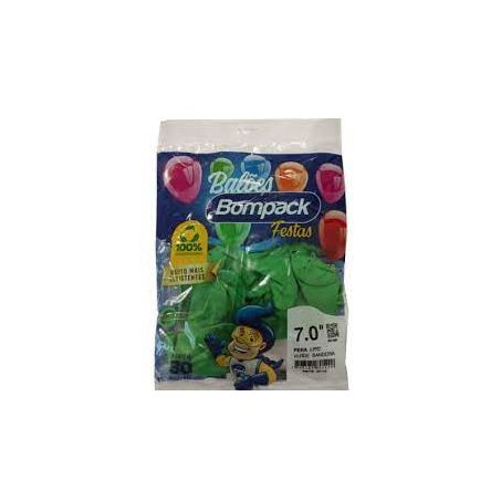 Balao bompack liso verde n.07 c/30un