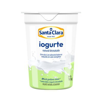 Iogurte desnatado natural santa clara 165g