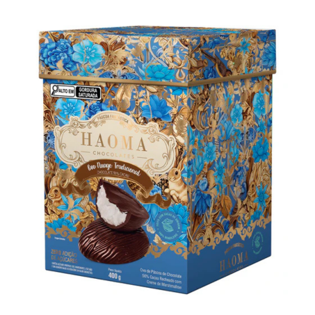 OVO DE PASCOA CHOC 56% RECH NUAGE BAUNILHA  400G