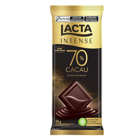 Chocolate Lacta Intense Barra 70 Cacau 85g