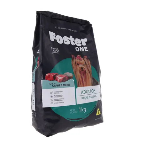 ALIMENTO PARA CÃO FOSTER ONE RAÇAS PEQUENAS CARNE E ARROZ PACOTE 1KG 360-32