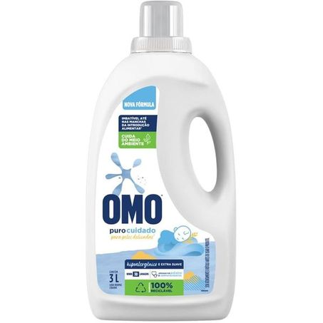 Lava Roupas Líquido Omo Hipoalergênico e Extra Suave  Frasco 3lt