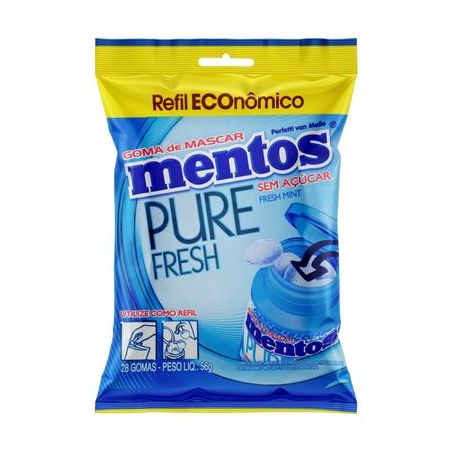 Bala Mentos Pure Fresh Embalagem 56G