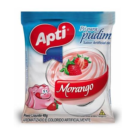 PUDIM DE MORANGO APTI 40G