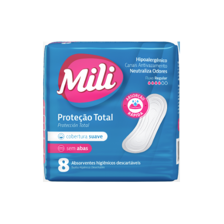 Absorvente mili protecao total suave s/abas c/08