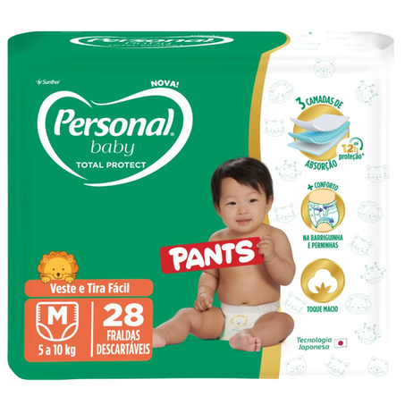 FRALDA BABY PERS PROT PANTS M 28UN TOTAL