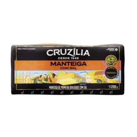 MANTEIGA CRUZILIA 200G C/SAL TABLETE