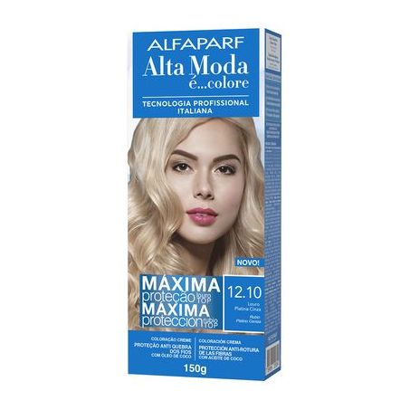 Kit Coloração Creme 12.10 Louro Platina Cinza Alfaparf Alta Moda É...