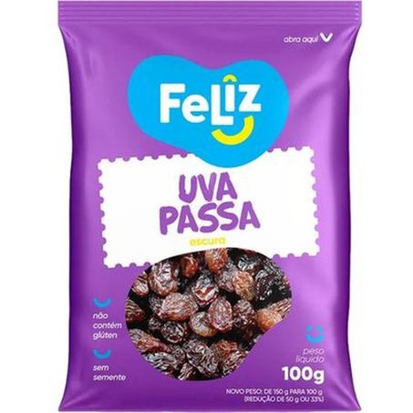 Uva passa feliz preta sachê 100g