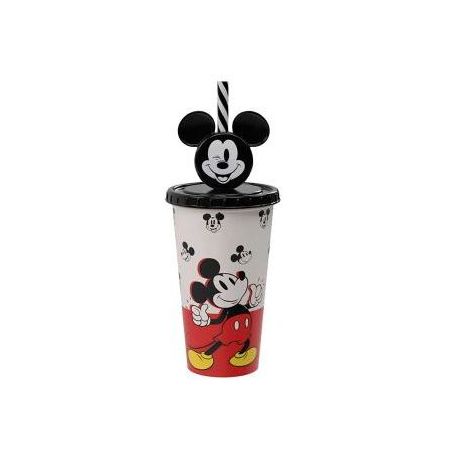 COPO PLASUTIL MICKEL COM CANUDO E PIN 500ML