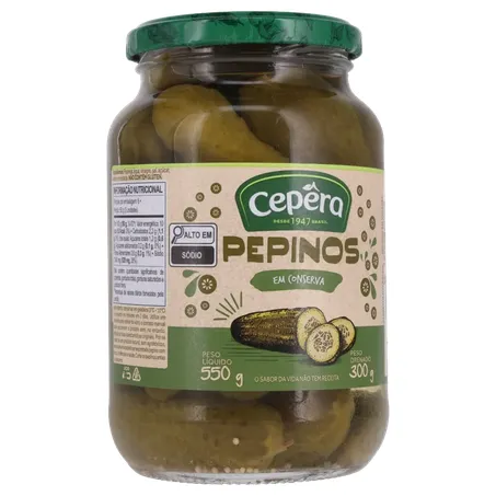 Pepinos em Conserva Cepêra Pote de Vidro 300gr 360-34