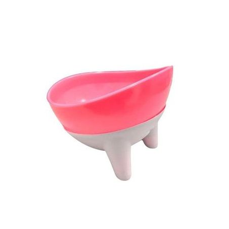 Comedouro e bebedouro pet toys inclinado rosa