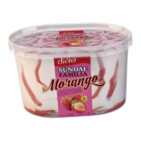 Sorvete Dielo 1,3lt Sundae Morango