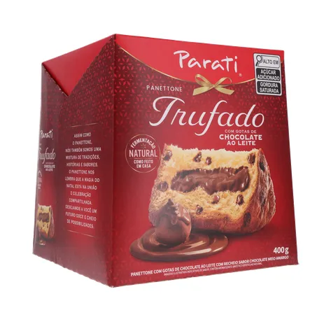 Panettone Parati Trufado com Gotas de Chocolate Ao Leite Caixa 400gr 360-33