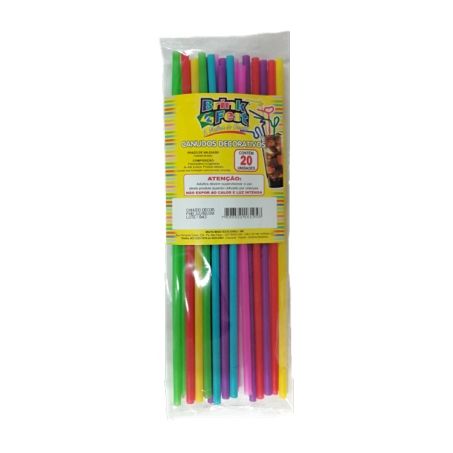 Canudo plastico sanfonado brink fest 20u