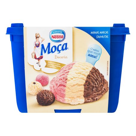 SORVETE MORANGO, BEIJINHO E BRIGADEIRO NESTLÉ MOÇA DOCERIA