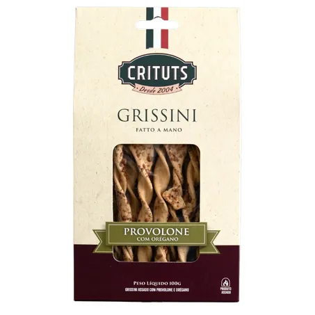 Grissini Sabor Provolone Com Orégano 100g  - Crituts