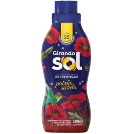 Amaciante girando sol 500ml concentrado vermelho