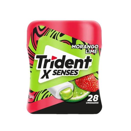 Goma de mascar trident xsenses morango lime 54g