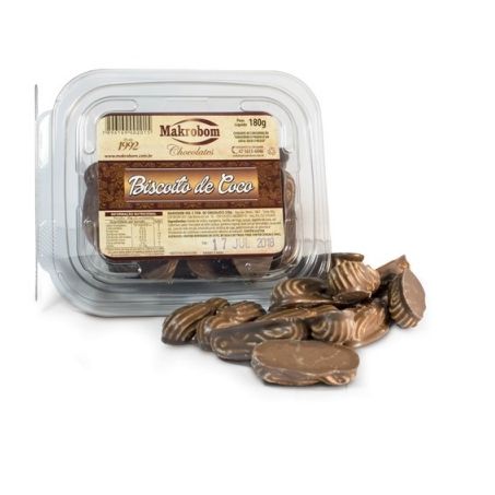 Biscoito coco e chocolate preto makrobom 180g