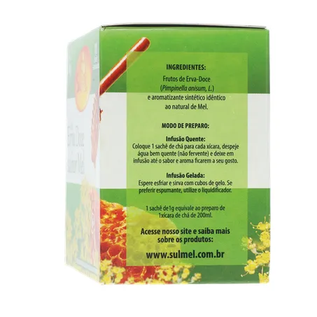 Cha sulmel erva doce mel 10g 360-8