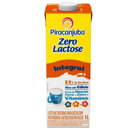 LEITE ZERO LACTOSE INTEGRAL PIRACANJUBA 1L