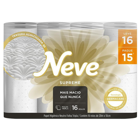 PAPEL HIG NEVE FOLHA TRIPLA SUPREME 16X20MT 