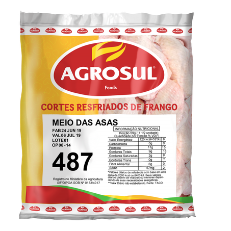 Meio asa frango agrosul 700g atm