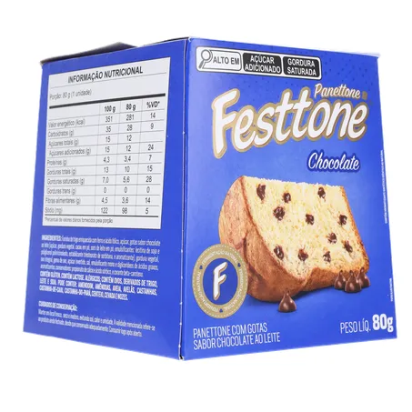 Panettone festtone mini chocolate cx 80g 360-32