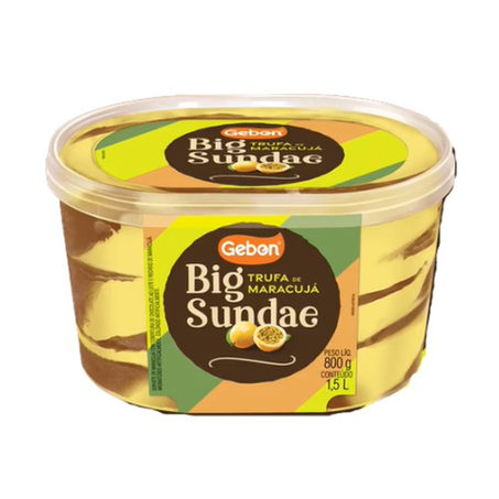 Sorvete Gebon 1,5lt Big Sundae Trufa Maracuja