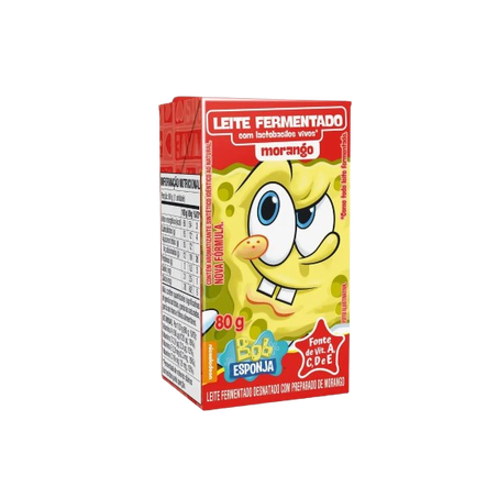 Leite fermentado elege bob esponja morango 80g
